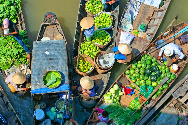 Schwimmende Märkte im Mekong-Delta - ©jarous - stock.adobe.com