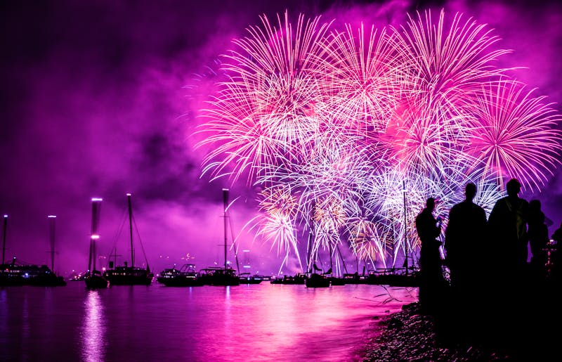 Wunderschönes farbenfrohes Feuerwerk am Bodensee - ©Marc Kunze - stock.adobe.com