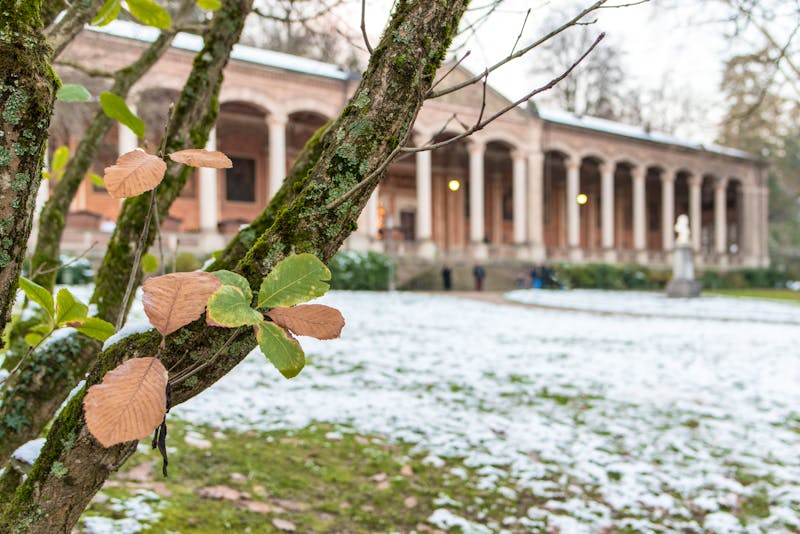 Kurort Baden-Baden Kurpark im Winter mit Blick auf die historische Trinkhalle - ©Marina Gaubies - stock.adobe.com