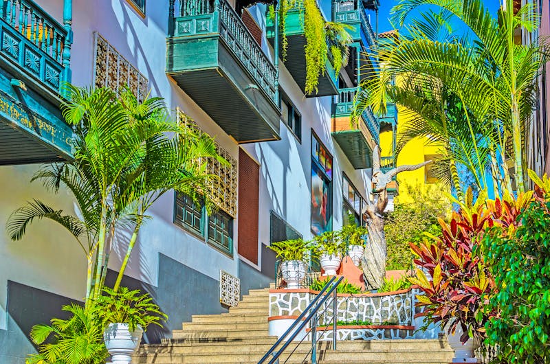 Typische kanarische Häuser mit Holzbalkonen in Puerto de la Cruz - ©Guillermo Enrique - stock.adobe.com