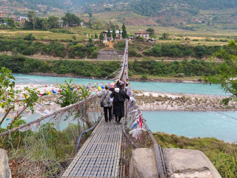 Hängebrücke beim Punakha Dzong - ©Jürgen Schmeißer (Eberhardt TRAVEL)