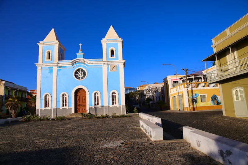 Die blaue Kirche in Sao Felipe auf der Insel Fogo - Kapverden - ©Elena Skalovskaia - stock.adobe.