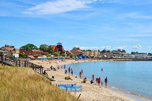 Hel, Hel Peninsula, Poland. People relaxing at the beach in Hel. &ndash; &copy; PaulSat - stock.adobe.com