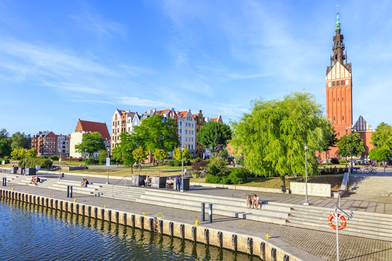 Promenade am Elblag Fluss in Elbing - ©stepmar gazeta pl   48507329489