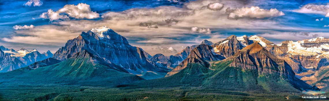Canada Rocky Mountains Panorama on cloudy sky banff park – © Andrea Izzotti - Fotolia