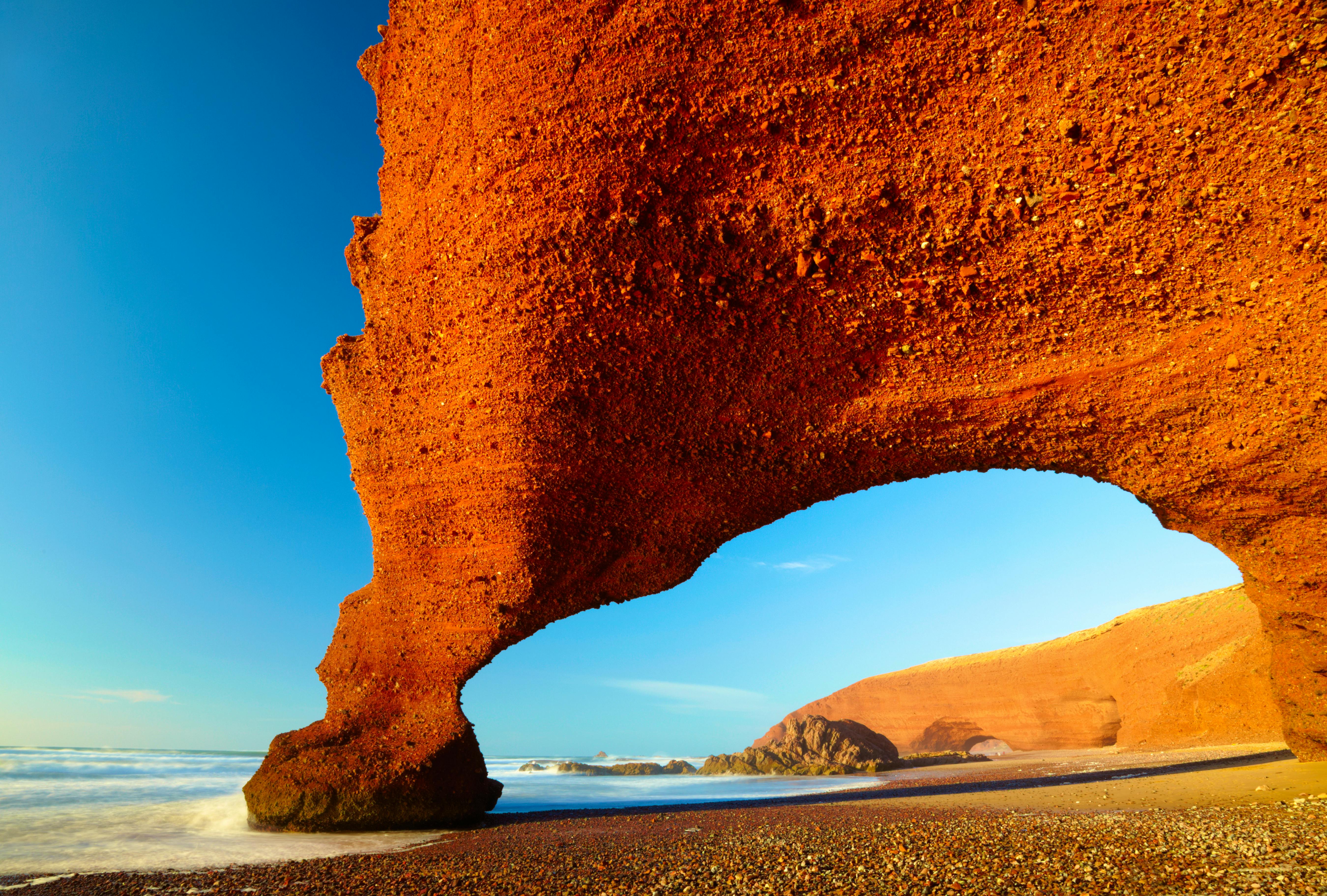 Red archs on atlantic ocean coast  Morocco &copy; silver-john - Fotolia