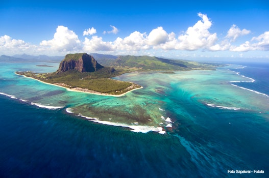 Aerial view of Le Morne Brabant mountain which is in the World Heritage list of the UNESCO  – © Sapsiwai - Fotolia
