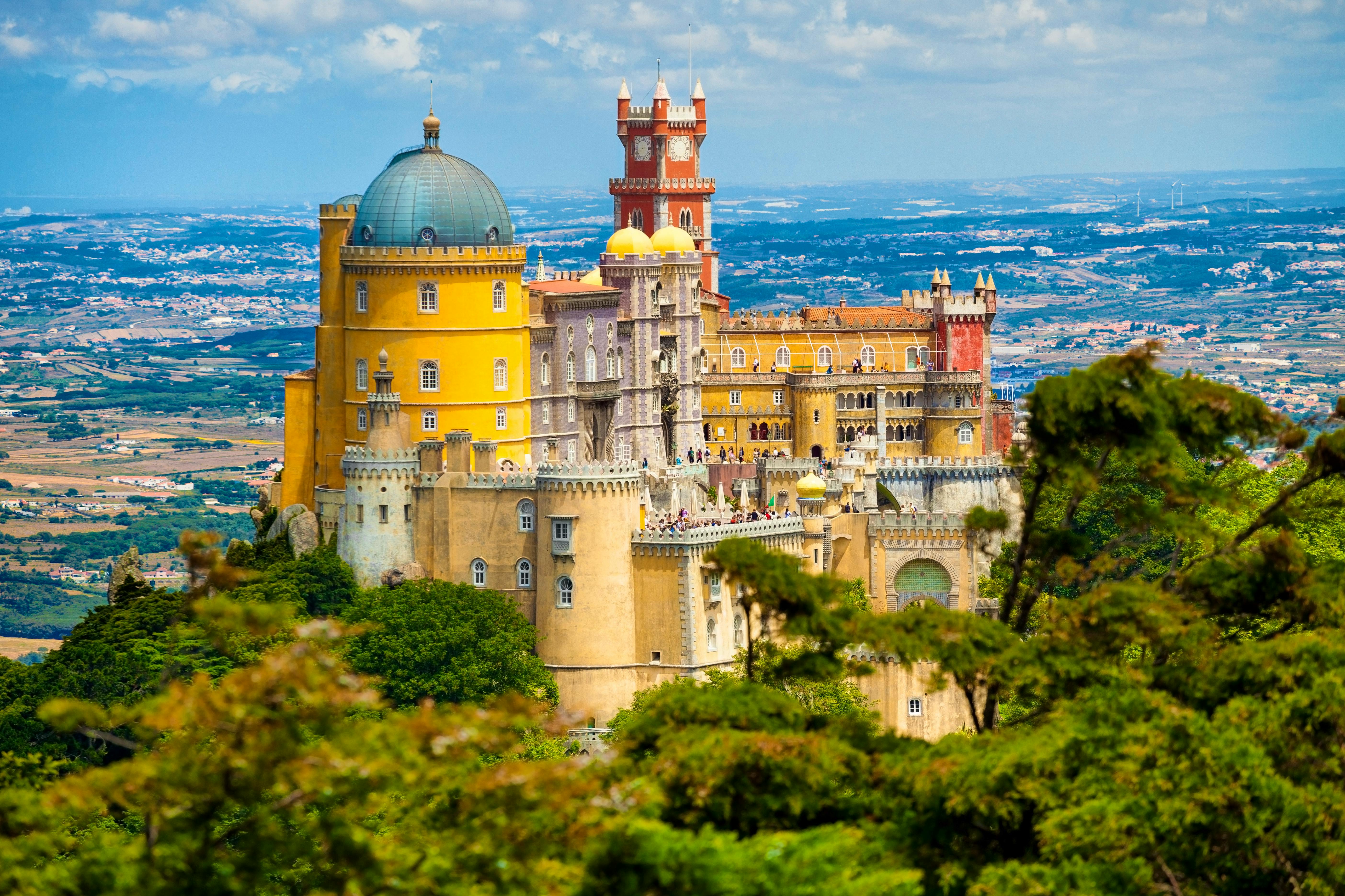 Panorama of Pena National Palace above Sintra town  Portugal  UNESCO World Heritage Site and one of the Seven Wonders of Portugal &copy; Jose Ignacio Soto - Fotolia