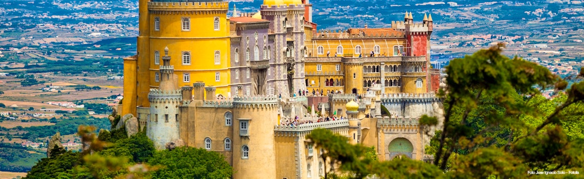 Panorama of Pena National Palace above Sintra town  Portugal  UNESCO World Heritage Site and one of the Seven Wonders of Portugal – © Jose Ignacio Soto - Fotolia