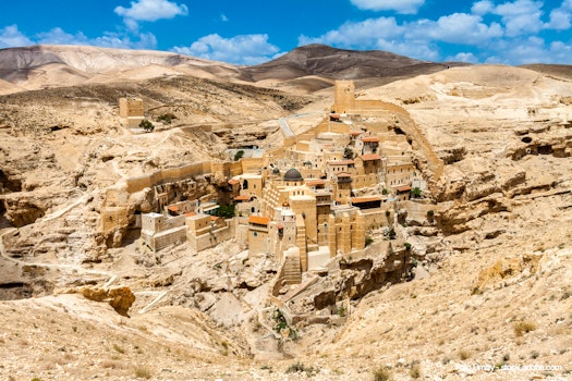 Holy Lavra of Saint Sabbas  Mar Saba  Eastern Orthodox Christian monastery overlooking the Kidron Valley halfway the Old City of Jerusalem and the Dead Sea  West Bank  Palestine  Israel  – © Dmitry - stock.adobe.com