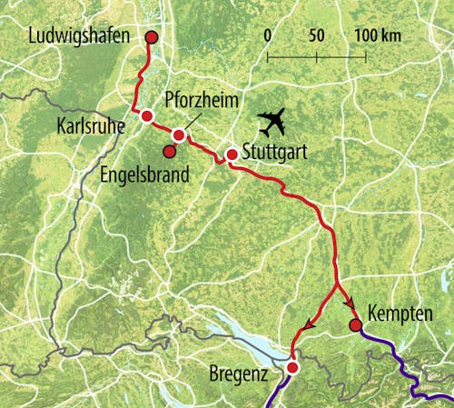HTS Anreise-Route K0 – © Eberhardt TRAVEL