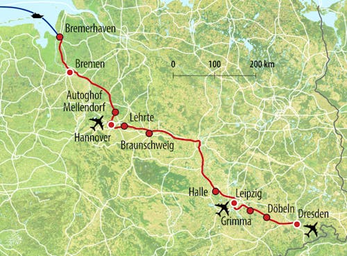 HTS Anreise-Route CE – © Eberhardt TRAVEL