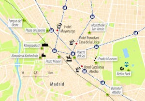 Reisekarte Stadtplan Madrid&nbsp;&ndash;&nbsp;&copy;&nbsp;Eberhardt TRAVEL
