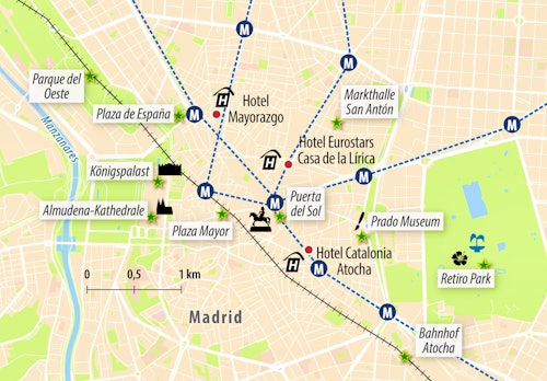 Reisekarte Stadtplan Madrid – © Eberhardt TRAVEL
