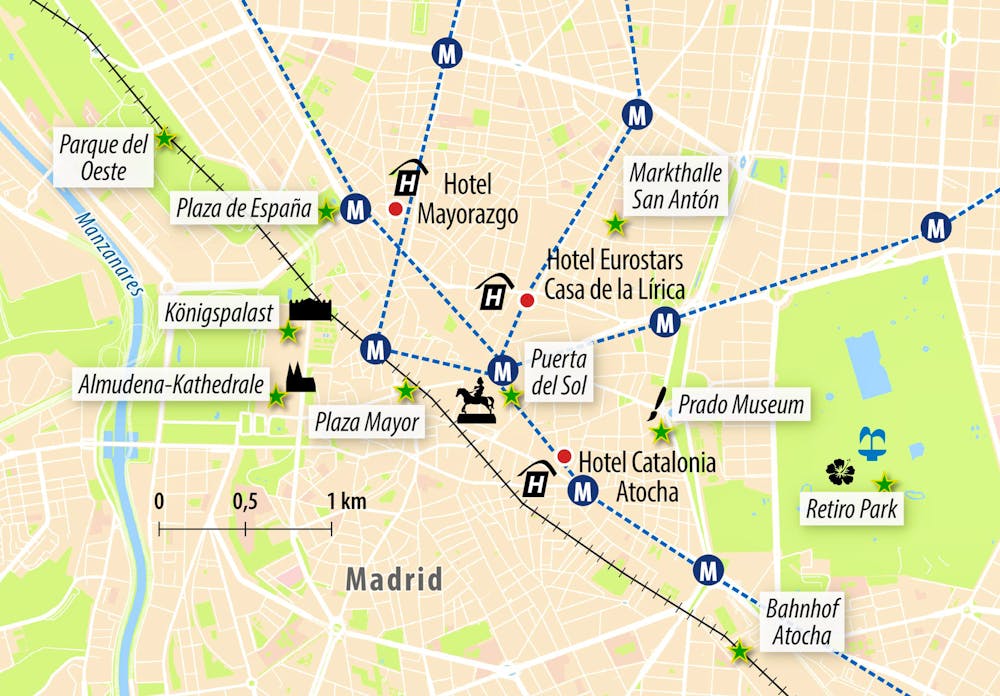 Reisekarte Stadtplan Madrid – © Eberhardt TRAVEL