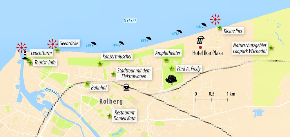 Reisekarte PL-TANZR - Tanzreise polnische Ostsee in Kolberg – © Eberhardt TRAVEL