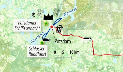 Reisekarte Städtereise zur Potsdamer Schlössernacht – © Eberhardt TRAVEL