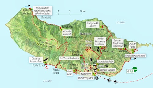 Reisekarte Silvesterreise auf der Blumeninsel Madeira – © Eberhardt TRAVEL