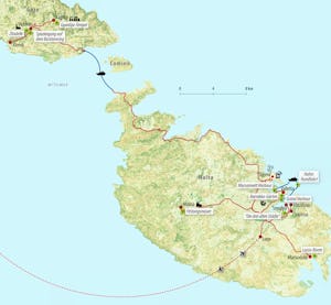 Reisekarte  Silvester auf Malta - mit Hotel am Mittelmeer&nbsp;&ndash;&nbsp;&copy;&nbsp;Eberhardt TRAVEL