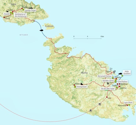 Reisekarte  Silvester auf Malta - mit Hotel am Mittelmeer – © Eberhardt TRAVEL