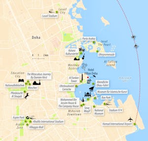  Reisekarte Katar - Doha Stadtkarte&nbsp;&ndash;&nbsp;&copy;&nbsp;Eberhardt TRAVEL
