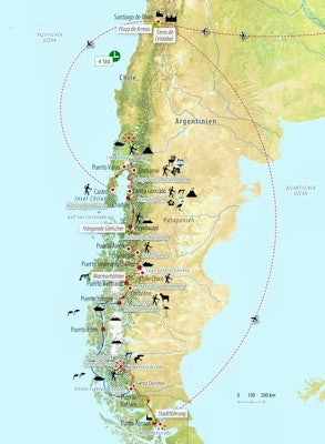 Reisekarte Chile mit mehr Bewegung - Carretera Austral, die schönste Fernstraße – © Eberhardt TRAVEL