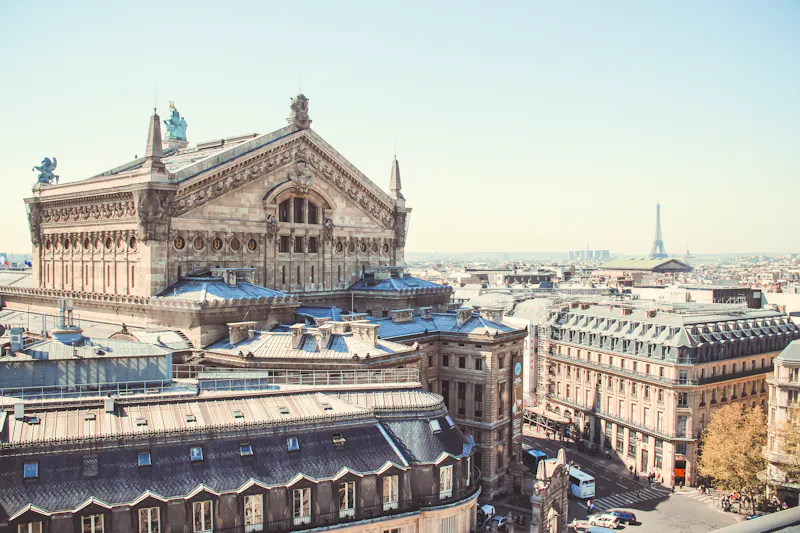 Blick vom Dachterrasse der Galeries Lafayette auf die Opéra Garnier, die Pariser Oper - &copy;Maria Ch. - stock.adobe.com