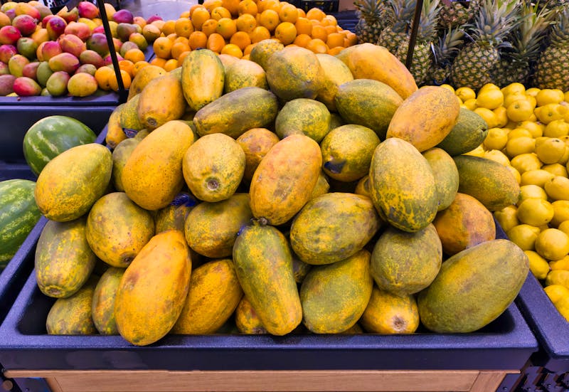 Exotische Früchte - Papayas, Mangos, Wassermelonen und Ananas - ©Loren Biser - stock.adobe.com
