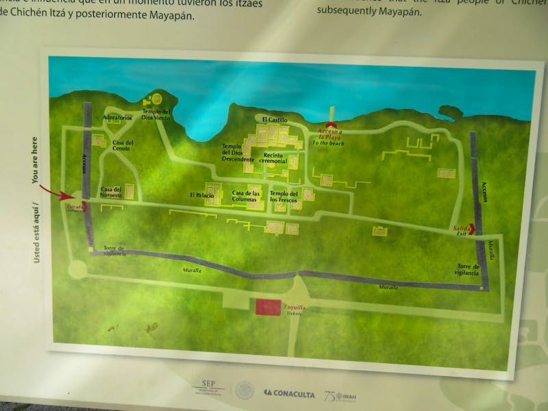 Lageplan der Maya-Stätte Tulum auf der Halbinsel Yucatan - ©Rico Manns - Eberhardt TRAVEL
