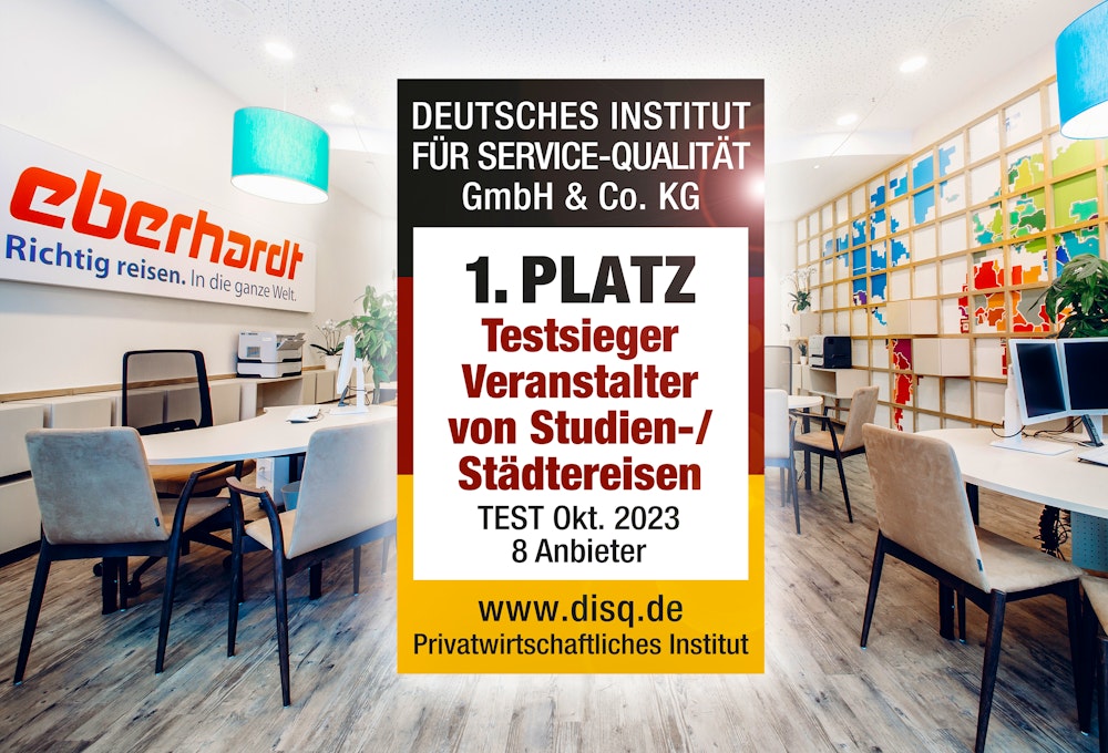 Testsieger Service-Qualität 2023 – © Eberhardt TRAVEL