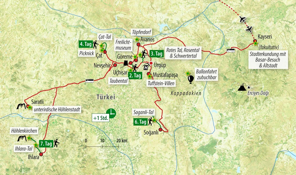 Reisekarte Wanderreise Kappadokien – © Eberhardt TRAVEL