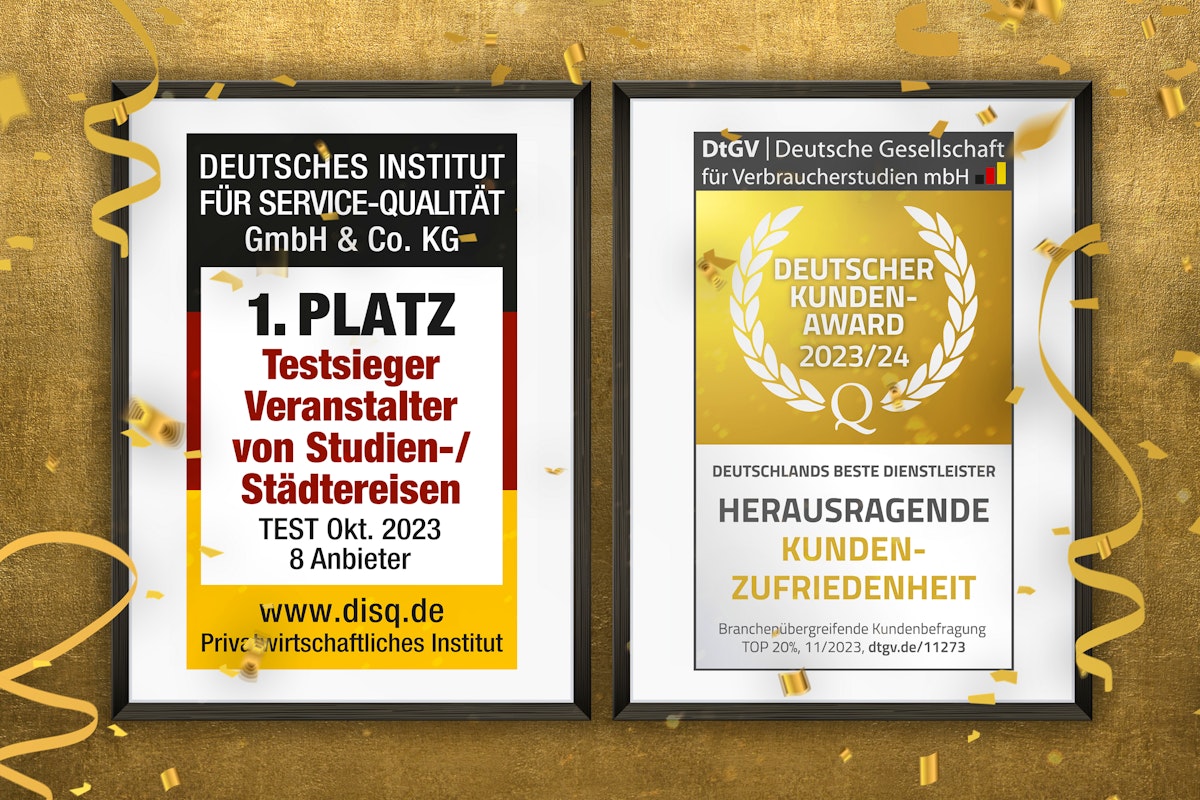 Testsieger 2023 DISQ und Kundenzufriedenheit – © Eberhardt TRAVEL