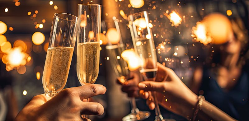 Silvester - mit Sekt anstoßen auf ein frohes neues Jahr - ©svetlana_cherruty - stock.adobe.com