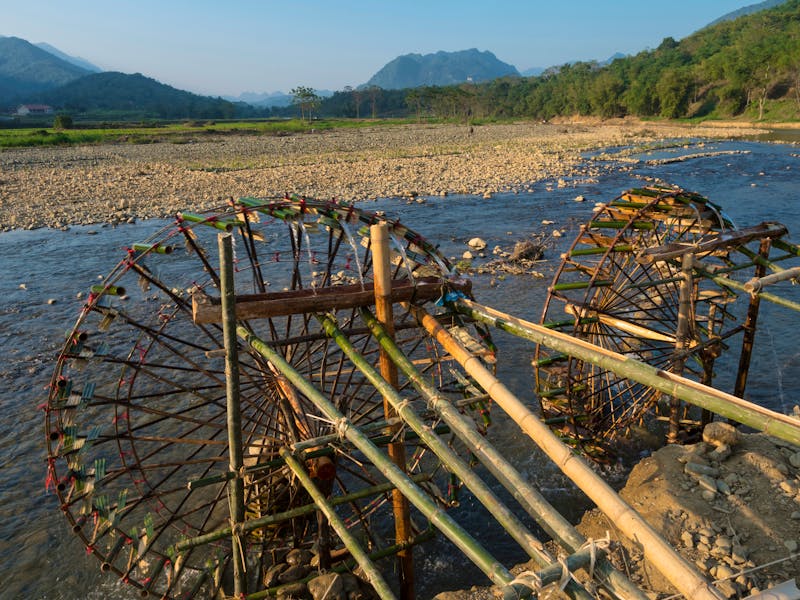Pu Luong Naturreservat - Wasserräder aus Bambus - ©© John & Lisa Merrill / DanitaDelimont.com