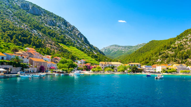 view on Trstenik village from the sea, Peljesac peninsula, Dalmatia, Croatia - ©lukaszimilena - stock.adobe.com