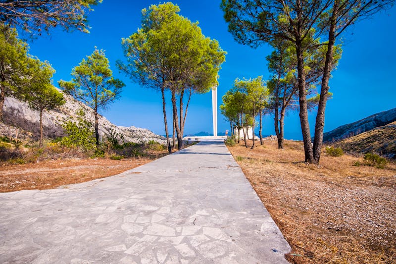 Photo of Peljesac landscape  view from village Pijavicino to Trstenik  Memorial of the partisans who were killed around Pijavičino in World War II  - ©michaldziedziak - stock.adobe.com