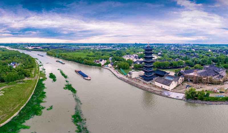 Wasserstadt Wuzhen - Panoramablick auf die Wasserstraßen und die Stadt - ©Weiming - stock.adobe.com