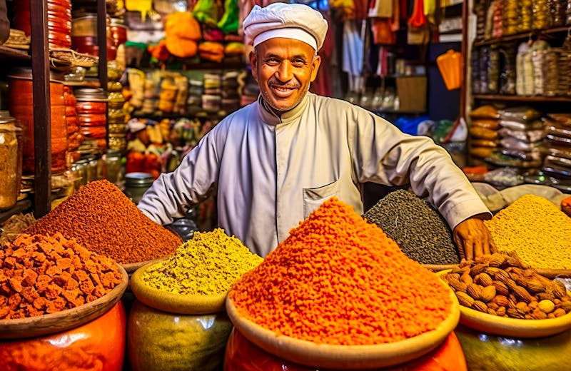 Händler auf dem Gauklermarkt in Marrakesch - ©XaMaps - stock.adobe.com