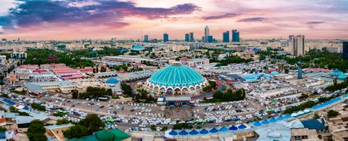 Aerial Panorama view of the Chorsu market in Tashkent  Uzbekistan &ndash; &copy; Uldis Laganovskis - stock.adobe.com