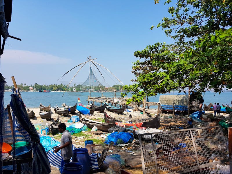 Cochin (Kochi) in Südindien - chinesische Fischernetze - ©Ria Heilmann (Eberhardt TRAVEL)