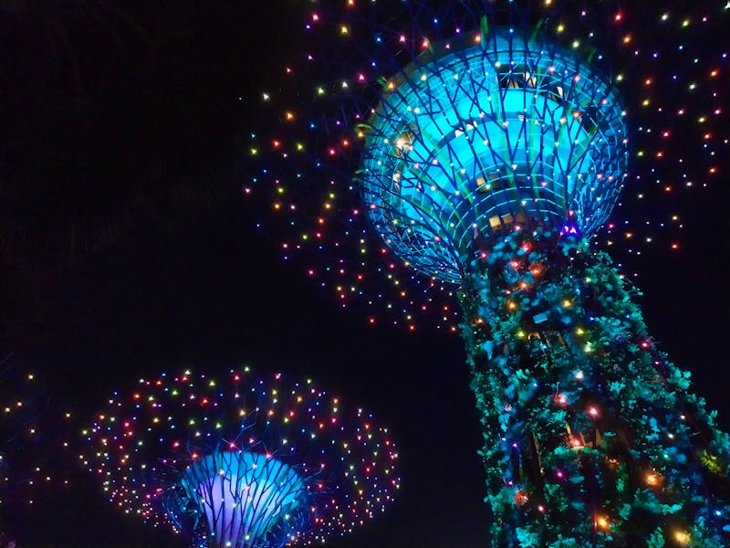 Supertrees im Gardens by the Bay am Abend in Singapur - ©Julian Bartsch - Eberhardt TRAVEL