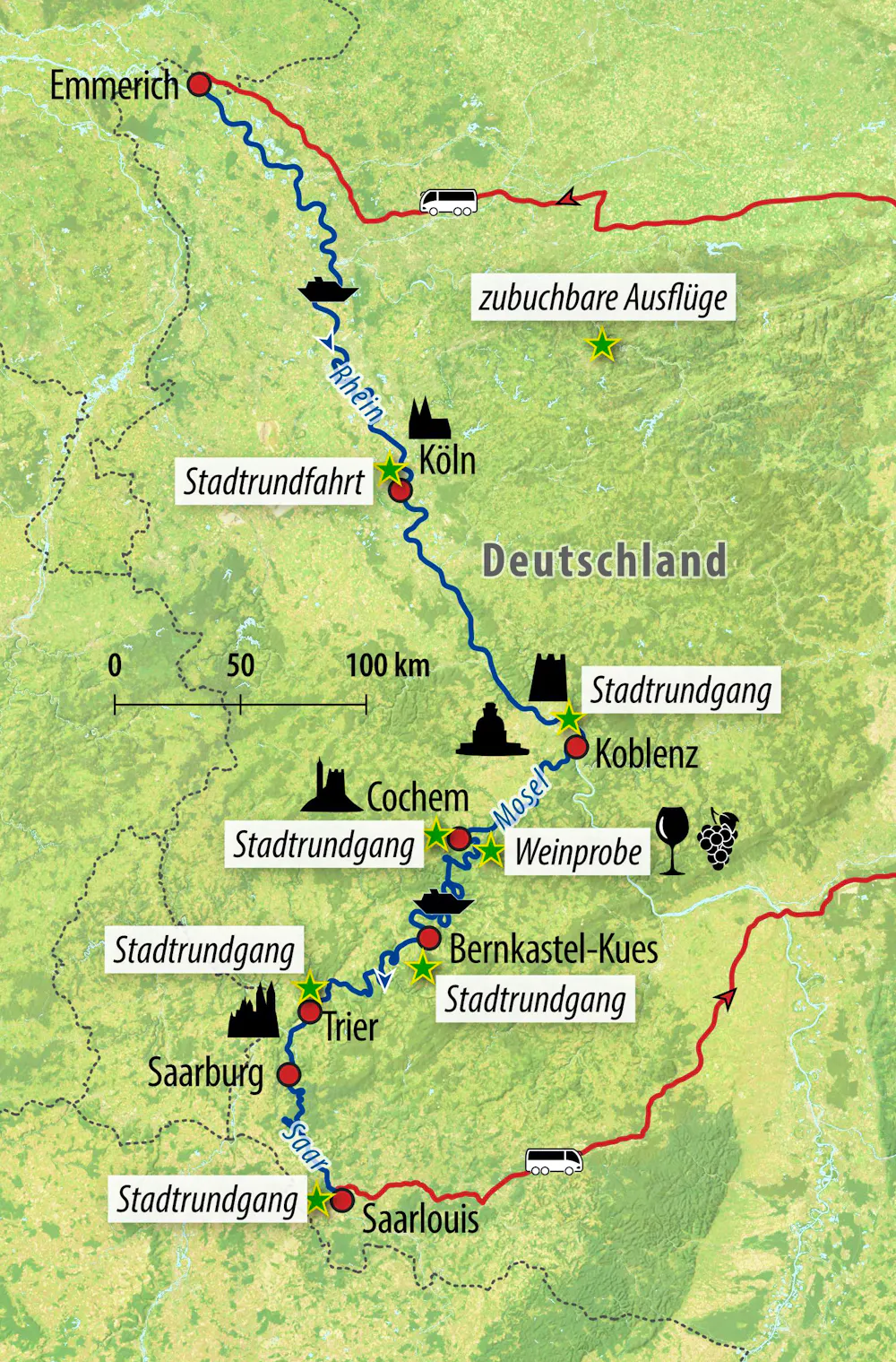 Ihre Reiseroute &ndash; &copy; Eberhardt TRAVEL 