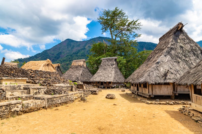 Traditionelle Häuser im Dorf Wologai am Kelimutu auf der Insel Flores - ©umike_foto - stock.adobe.com
