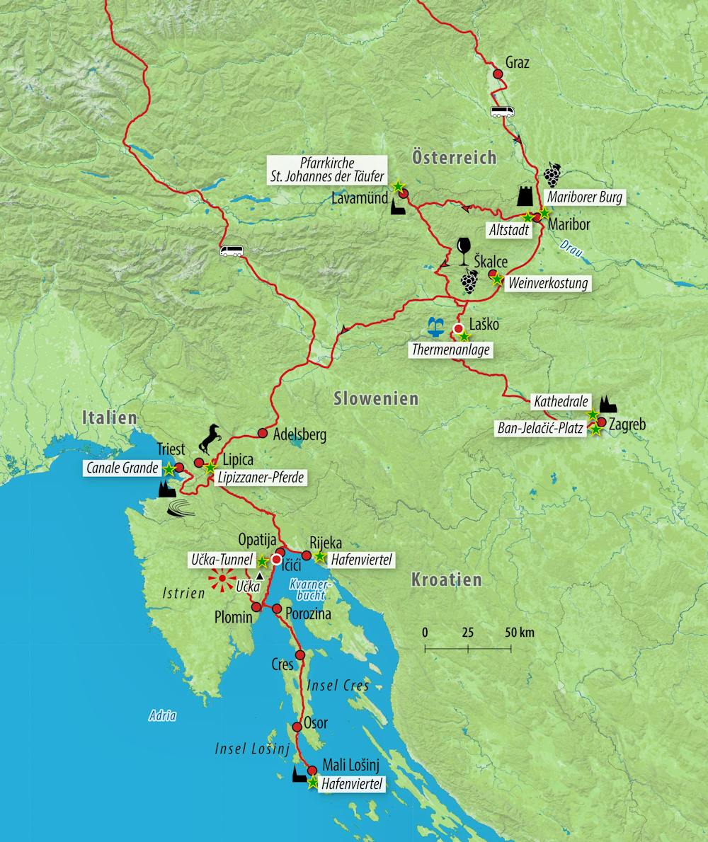 SI-LAOBH Reisekarte – © Eberhardt TRAVEL