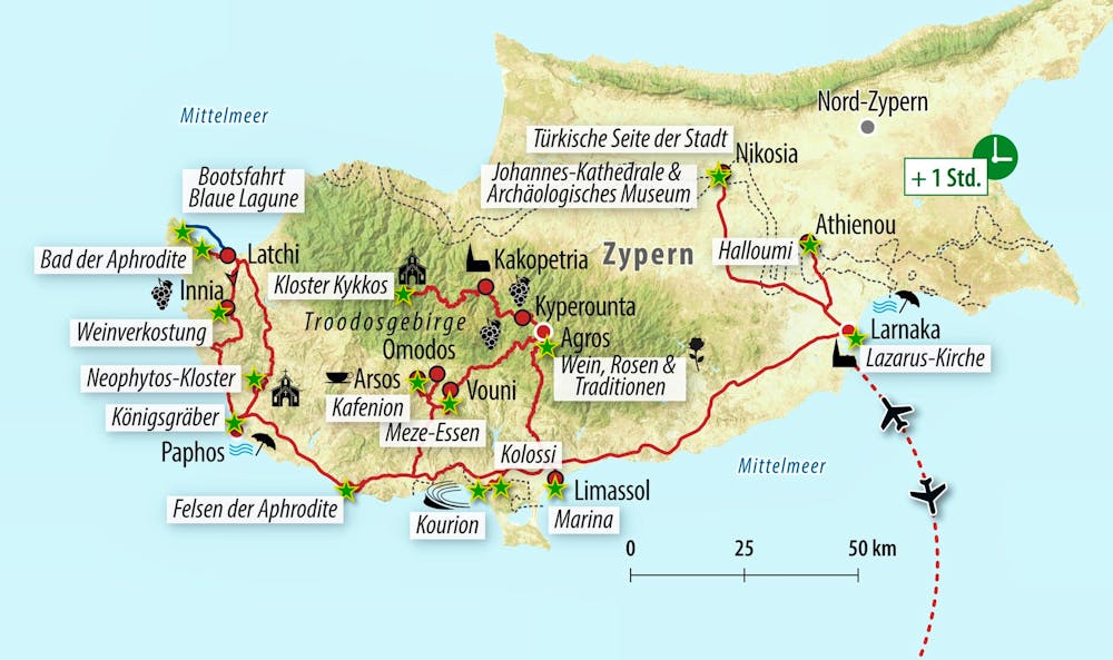 Reiseroute / CY-LCAR9 – © Eberhardt TRAVEL