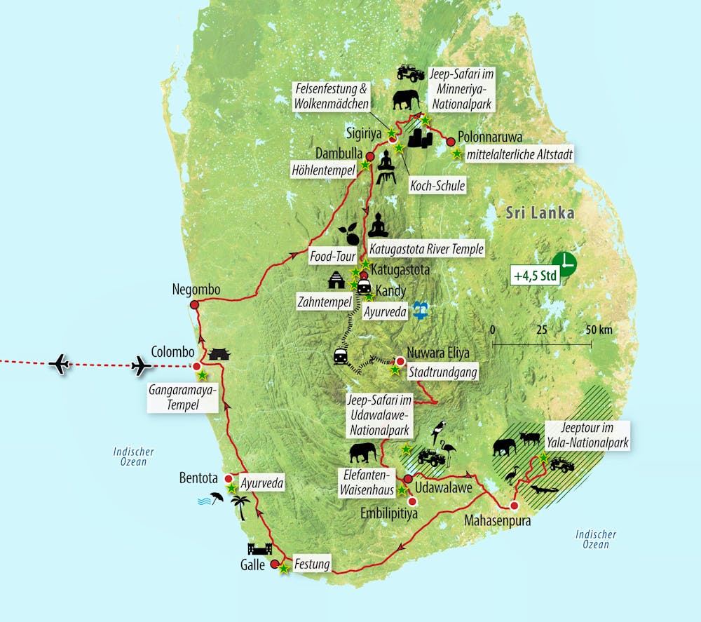 GO-PERLE Reisekarte Sri Lanka – © Eberhardt TRAVEL