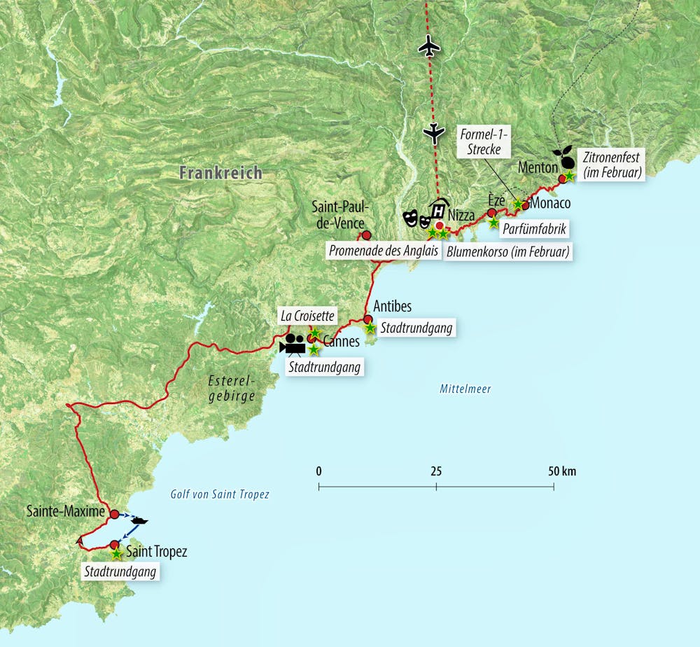 FR-NIZZA Reisekarte – © Eberhardt TRAVEL