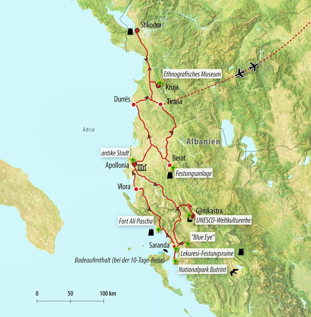 Ihre Reiseroute – © Eberhardt TRAVEL