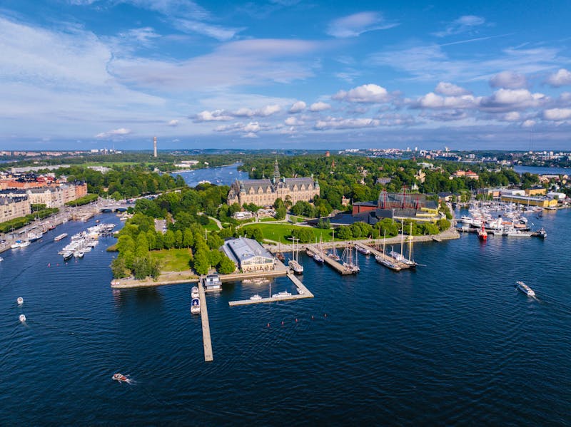 Insel Djurgarden in Stockholm mit Vasa- und Nordisk-Museum - ©Yirui Aries/imagebank.sweden.se