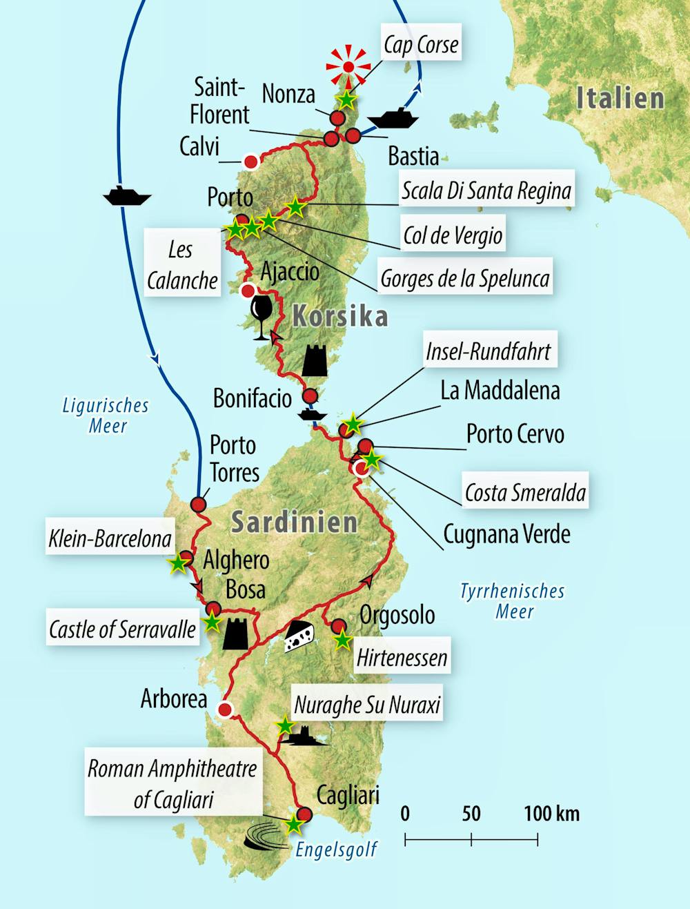 Ihre Reiseroute IT-SAKO1 – © - Eberhardt TRAVEL
